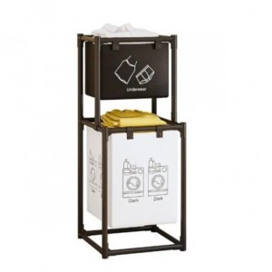 Καλάθι Απλύτων Υφασμάτινο 31x44x97cm Μαύρο Laundry Basket Flippy 