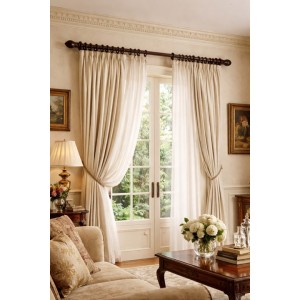 Ξύλινο Κουρτινόξυλο Μονό Φ28mm 150cm Καφέ Galifas 7294601