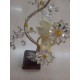 Διακοσμητικό Κρυστάλλινο Λουλούδι Flor de Cristal Κίτρινο σε ξύλινη βάση 15x10x36cm