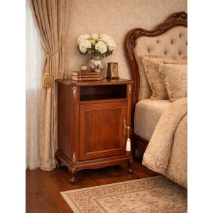 Κομοδίνο Ξύλινο απο Καρυδιά Καφέ 58x35x82cm ForHome 8583110