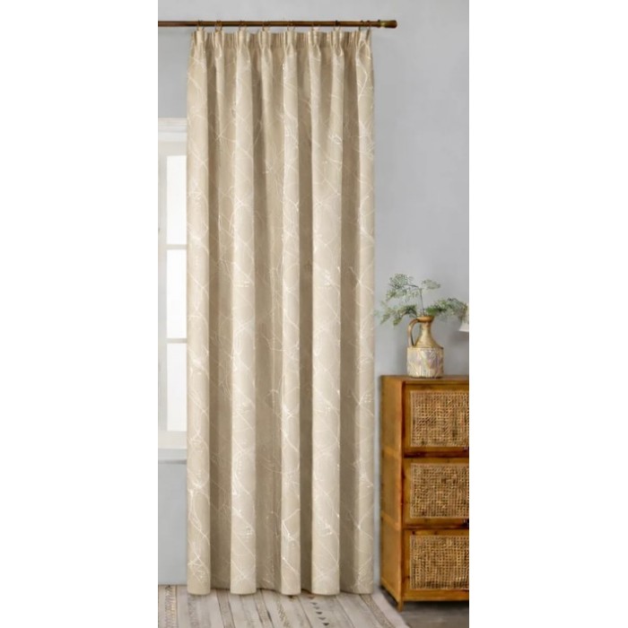 Κουρτίνα Με Τρέσα Lluvia de señales 270x280cm Μπεζ ForHome 