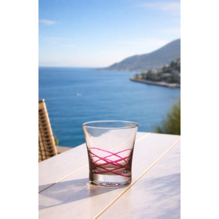 Ποτήρι Γυάλινο Μουράνο 280ml Fuchsia Dream 6 τεμαχίων