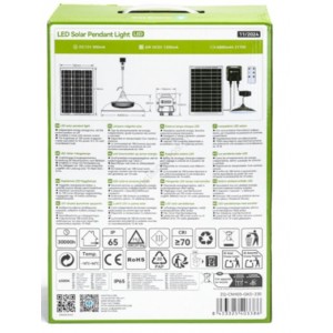 Ηλιακό Κρεμαστό Φωτιστικό LED 1x70W με Τηλεχειριστήριο Ø 23.5cm Aigostar 40338