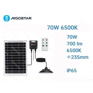 Ηλιακό Κρεμαστό Φωτιστικό LED 1x70W με Τηλεχειριστήριο Ø 23.5cm Aigostar 40338