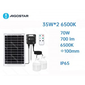 Ηλιακό Κρεμαστό Φωτιστικό LED 2x35W με Τηλεχειριστήριο Ø 10cm Aigostar 40314