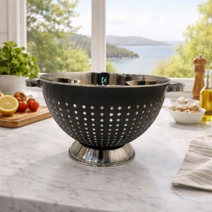 Σουρωτήρι Ανοξείδωτο Στρογγυλό Μαύρο 30cm Galifas 445483