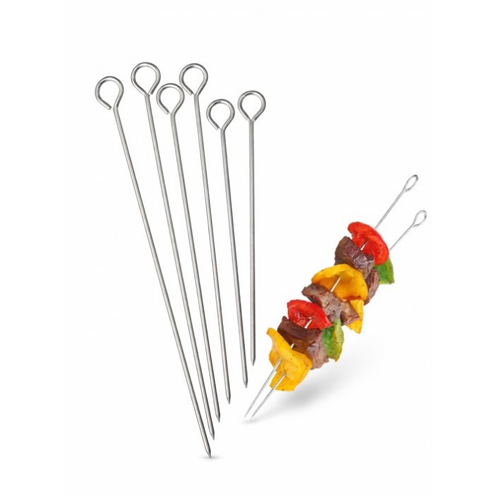 BBQ sticks μεταλλικά σετ 6 τεμαχίων 35cm