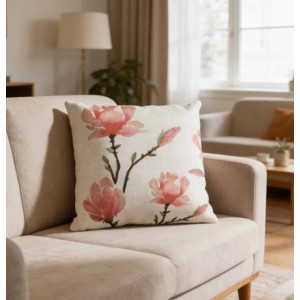 Διακοσμητική Μαξιλαροθήκη 45x45cm Fiore di Magnolia 4 τεμαχίων ForHome 900455