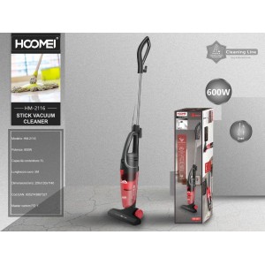 Ηλεκτρική Σκούπα 2 σε 1 Stick & Χειρός 600W Κόκκινη Hoomei HM-2116 