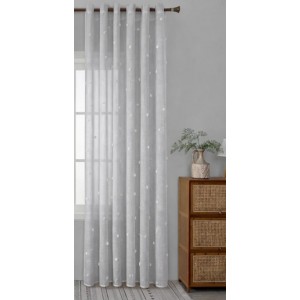 Κουρτίνα Με Τρέσα Palline Soffici Ημιδιάφανη Γκρι 270x295cm Galifas 44609212