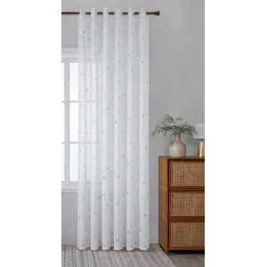 Κουρτίνα Με Τρέσα Palline Soffici Ημιδιάφανη Μπλε 270x295cm Galifas 44609207