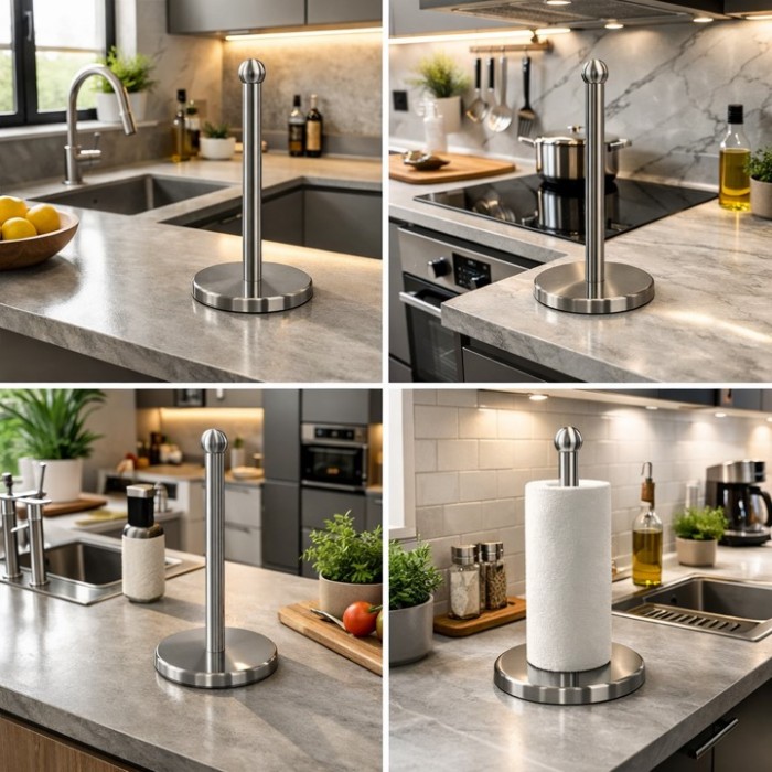 Βάση Ανοξείδωτη για Ρολό Κουζίνας 16.7x33cm ForHome 919067