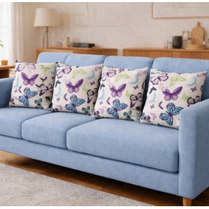 Διακοσμητική Μαξιλαροθήκη 45x45cm Butterfly 4 τεμαχίων ForHome 900453