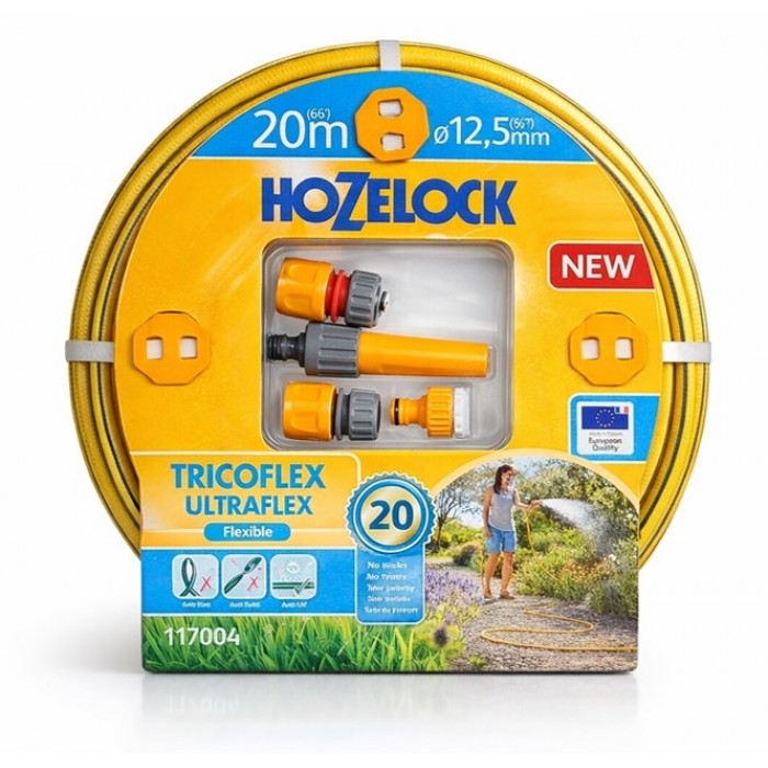 Hozelock Ultraflex σετ λάστιχο ποτίσματος 1/2 ίντσας 20 μέτρα με εξαρτήματα