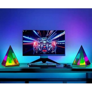 Επιτραπέζιο Επαναφορτιζόμενο Φωτιστικό Led RGB Pyramid 12x12x20cm General Trade 987022