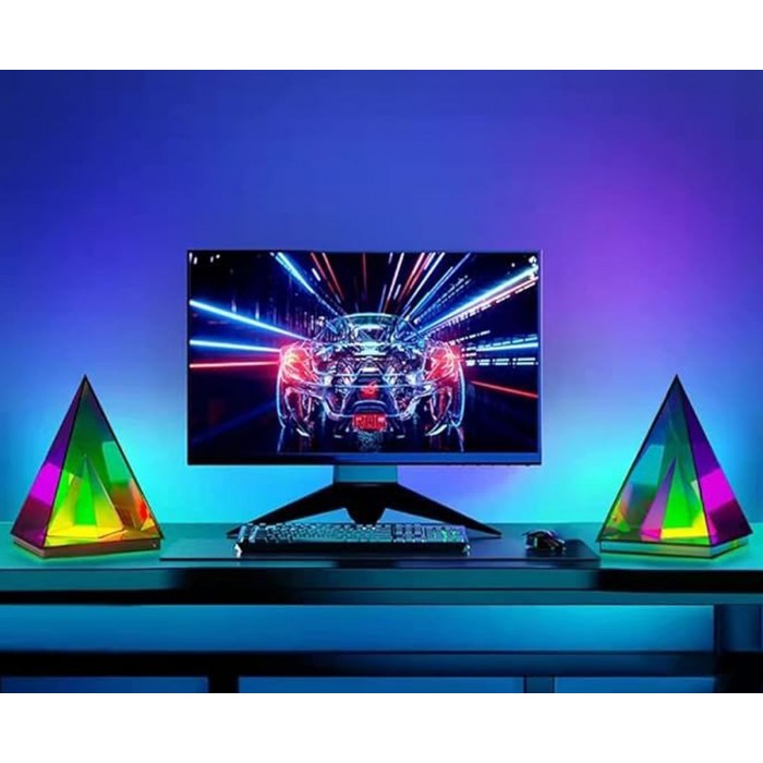 RGB Pyramid επιτραπέζιο φωτιστικό LED πολύχρωμο διακοσμητικό πυραμίδα
