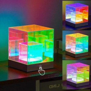 Επιτραπέζιο Επαναφορτιζόμενο Φωτιστικό Led RGB Cube 12x12x15cm General Trade 987003