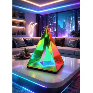 Επιτραπέζιο Επαναφορτιζόμενο Φωτιστικό Led RGB Pyramid 12x12x20cm General Trade 987022