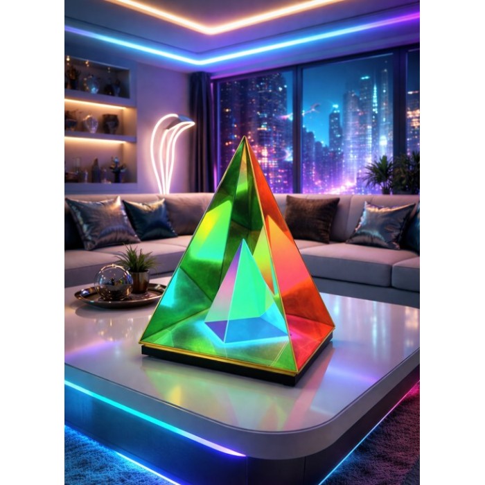 RGB Pyramid επιτραπέζιο φωτιστικό LED πολύχρωμο διακοσμητικό πυραμίδα