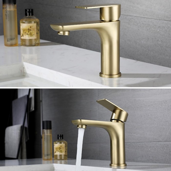 Χρυσή αναψυκτική μπαταρία νιπτήρα Venti Gold 16cm για μπάνιο