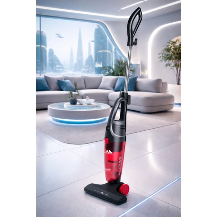 ηλεκτρική σκούπα stick και χειρός 600w κόκκινη