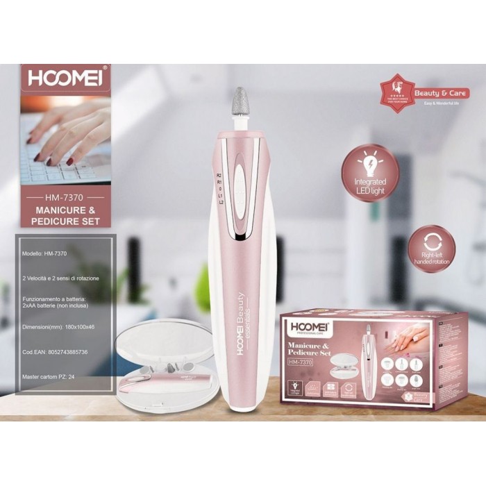 Τροχός νυχιών Hoomei HM-7370 ηλεκτρικός για μανικιούρ πεντικιούρ με 6 κεφαλές