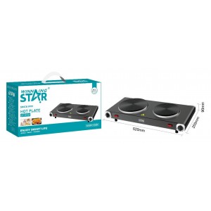 Φορητή Ηλεκτρική Διπλή Εστία 2500W Μαύρη Winning Star ST-9754