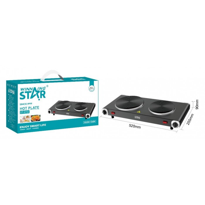 Winning Star ST-9754 Φορητή Διπλή Ηλεκτρική Εστία 2500W