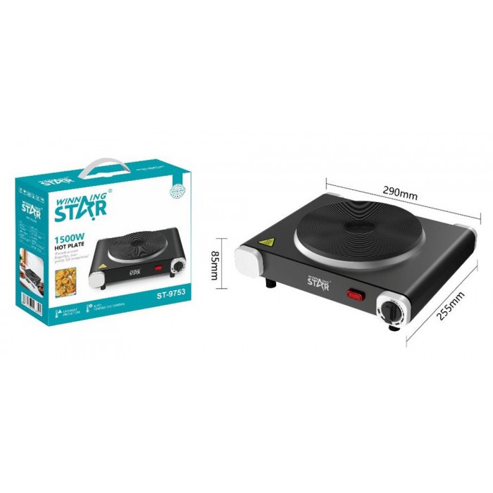 Φορητή ηλεκτρική εστία 1500W Winning Star ST-9753 μαύρη