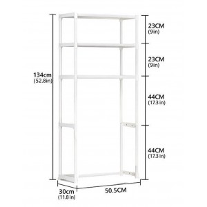 Ραφιέρα Επιδαπέδια Μπάνιου Μεταλλική Atlantis 50.5x30x134cm Λευκή General Trade 552672