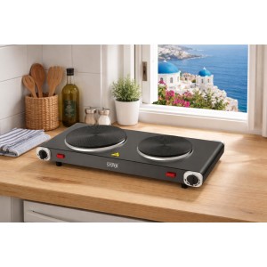 Φορητή Ηλεκτρική Διπλή Εστία 2500W Μαύρη Winning Star ST-9754