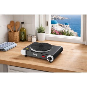 Φορητή Ηλεκτρική Μονή Εστία 1500W Μαύρη Winning Star ST-9753