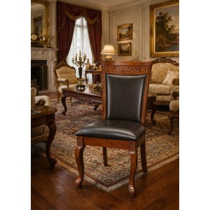 Καρέκλα Ξύλινη Rubberwood Σκαλιστή 54x60x100cm Galifas 92151