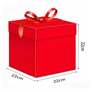 Κουτί Χάρτινο Δώρου Κόκκινο με κορδέλα 22x22x22cm Galifas 5561051