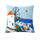 Διακοσμητική μαξιλαροθήκη 45x45cm Mi Amada Grecia με νησιωτικό ελληνικό σχέδιο σε μπλε αποχρώσεις