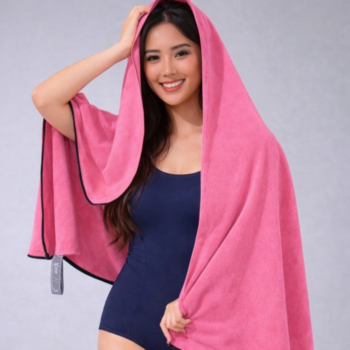 Πετσέτα σώματος microfiber pink fast drying 90x160cm