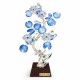 Διακοσμητικό κρυστάλλινο λουλούδι μπλε Bonsai de Cristal σε ξύλινη βάση 14x12x36cm