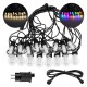 LED αδιάβροχη γιρλάντα 220V 15m με 16 λάμπες RGB και θερμό λευκό