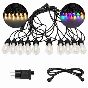 LED Αδιάβροχη Γιρλάντα 220V με 10 Λάμπες 10m RGB/Θερμό Λευκό General Trade 38290