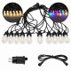 LED αδιάβροχη γιρλάντα 220V 10m με 10 λάμπες RGB και θερμό λευκό