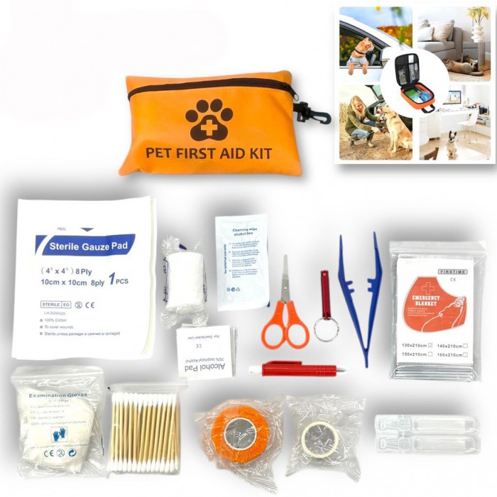 Φαρμακείο μικρών ζώων Pet First Aid Kit με αξεσουάρ πρώτων βοηθειών για σκύλο και γάτα