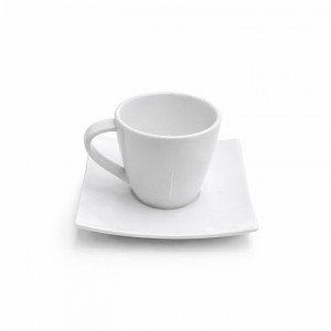 Σετ Φλιτζάνια Hotel 80ml από Πορσελάνη Λευκά (6+6) με πιατάκια Galifas 174806