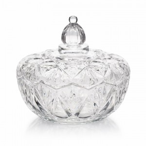 Φοντανιέρα Γυάλινη με Καπάκι Διάφανη Elviana 16x15cm ForHome 99071