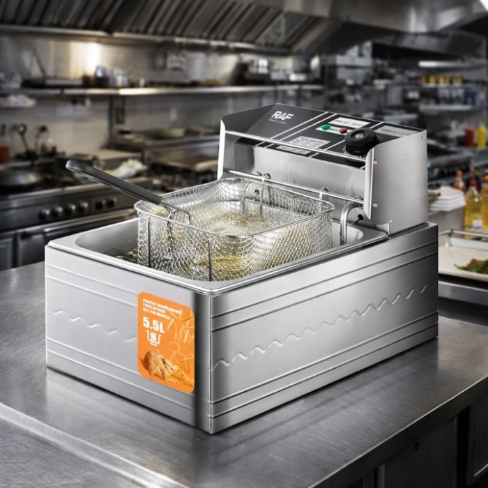 Φριτέζα 5.5Lt Ασημί Ηλεκτρική Inox