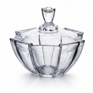 Φοντανιέρα Γυάλινη με Καπάκι Διάφανη Glaciera 18x13cm ForHome 99041