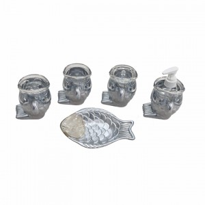 Σετ Αξεσουάρ Μπάνιου Πλαστικό Celeste Bath Collection Ασημί 5 τεμαχίων Galifas 745651