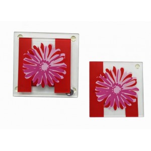 Σουβερ Γυάλινο Τετράγωνο 9x9cm Glowen Coaster σε βάση γιάλινη 6 τεμαχίων Galifas 974293