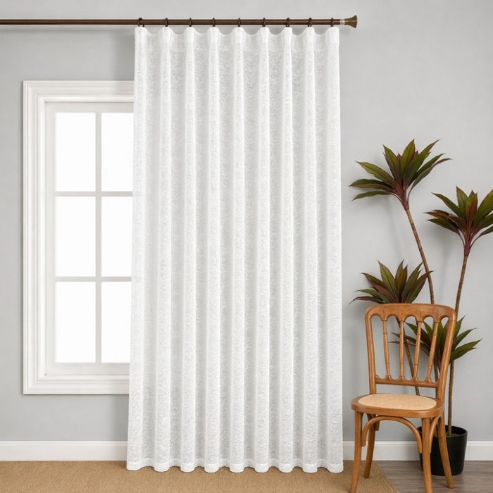 Κουρτίνα με τρύπα White 270x270cm