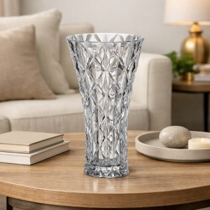 Διακοσμητικό Βάζο Κρυστάλλινο Memphis 30.5cm Διάφανο Crystal Bohemia 0012527