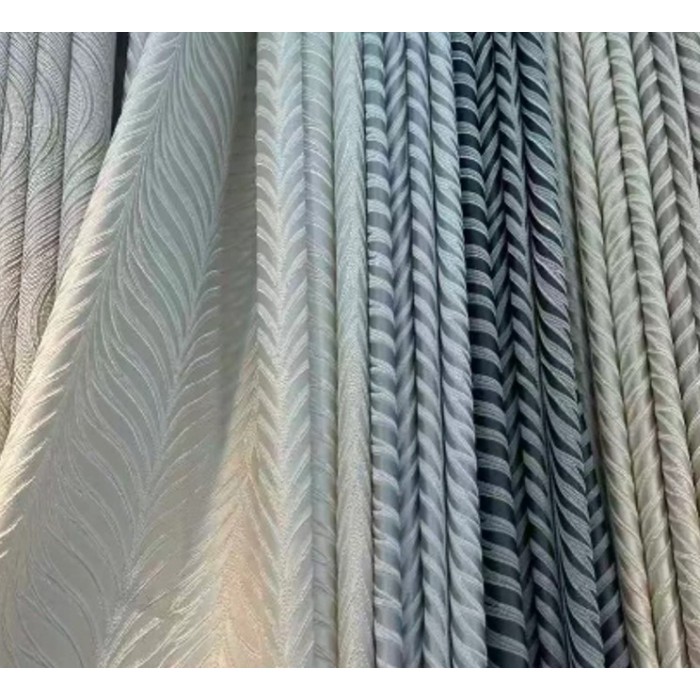 Κουρτίνα με τρέσα Ivory Fern White 270x280cm σε λευκό χρώμα με σχέδιο φύλλων